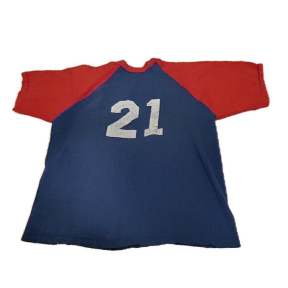 1970s CBS Records Russell Raglan Color Block Single Stitch T Shirt / Men’s S/M * - Picture 3 of 4